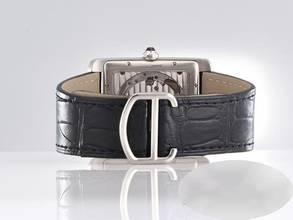 Thumbnail von Cartier Tank MC Automatik Wsta0010 2018 Blau Edelstahl Lederband Stahl Steel Black Dial