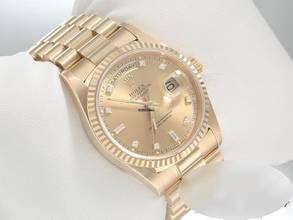 Thumbnail von Rolex Day-Date 36 36mm 18238 1990 Gelbgold 750 Diamanten Automatik 18kt Yellow Gold President-band Chronometer Oyster