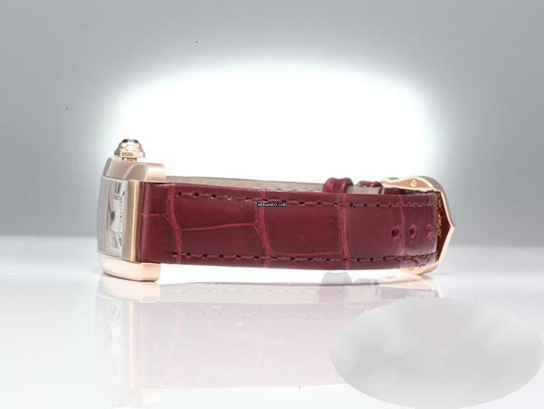 Thumbnail von Cartier Tank Américaine Rosegold 750 2018 Lederband W2607456 Damen Gold