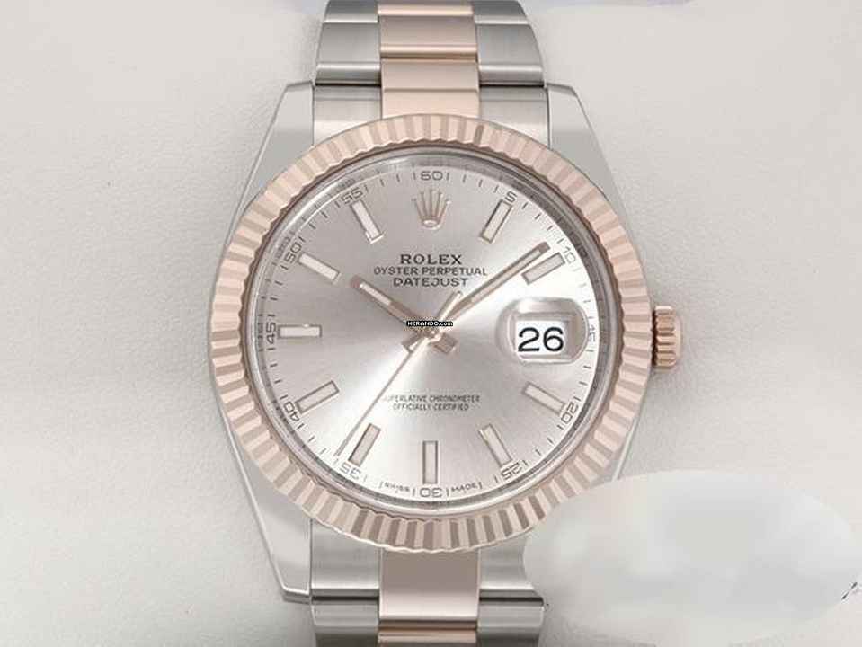  Rolex Datejust 41 126331 Edelstahl Rosegold 750 Automatik Stahl Gold Stainless Steel 18kt Rose Gold Oyster-band Chronometer 