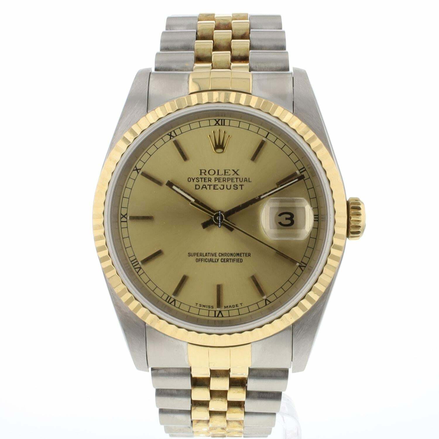  Rolex Datejust 36 Steel/Gold Champagne Dial 