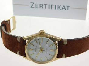 Thumbnail von Rolex Oyster Perpetual 34 Herrenuhr / Mid Size massiv 18 Kt Gelbgold 34 mm v 1969 im Top Zustand