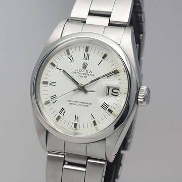 Rolex Oyster Perpetual Date 1500 white roman T-swiss dial Stahl/Oyster Stahlband
