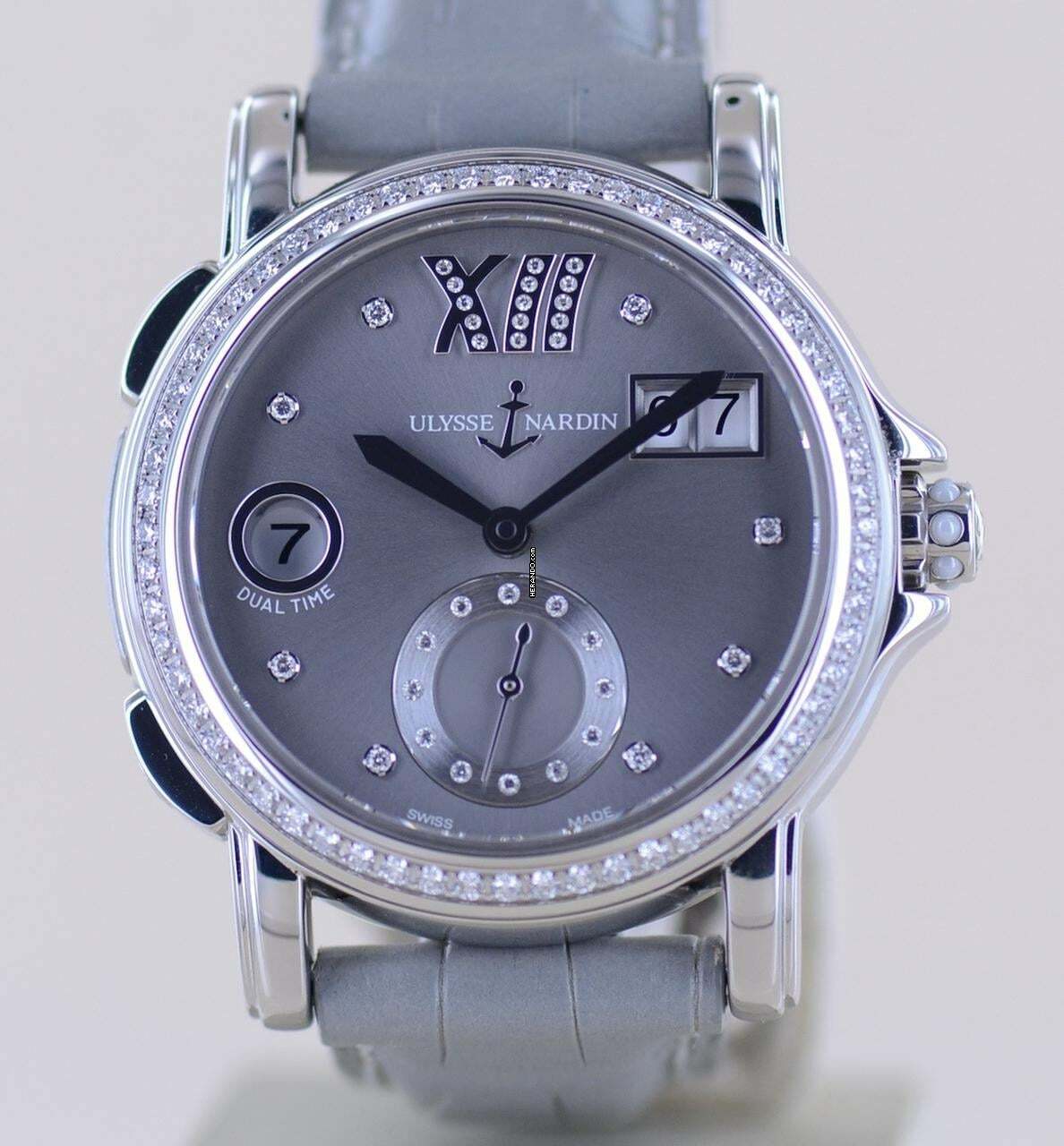  Ulysse Nardin Dual Time Lady GMT Big Date Dual Time Grey Diamond Dial Luxusuhr Top rar 