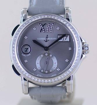 Ulysse Nardin Dual Time Lady GMT Big Date Dual Time Grey Diamond Dial Luxusuhr Top rar