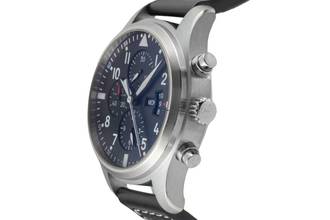 Thumbnail von IWC Fliegeruhr Doppelchronograph Schaffhausen Pilot Double Chronograph Automatik Stahl Herrenuhr Ref IW377801