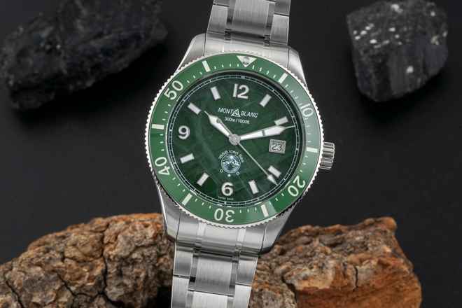  Montblanc 1858 Iced Sea Stahl Automatik Herrenuhr Ref. 129373 Box & Papiere 