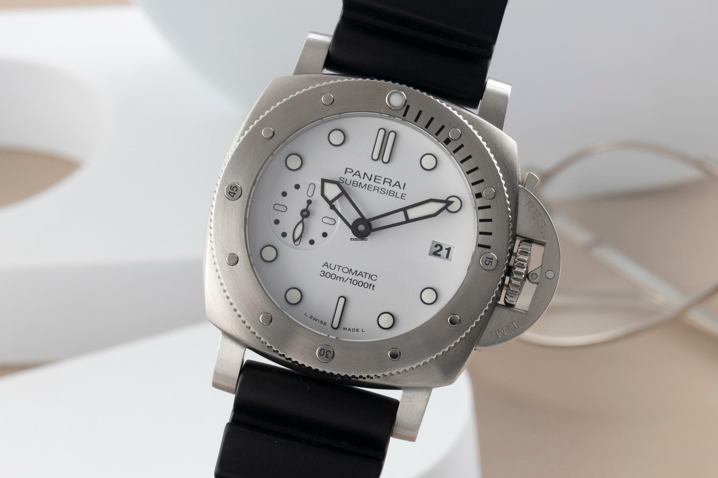  Panerai Submersible Edelstahl Automatik Herrenuhr Ref. PAM01223 B&P 2021 