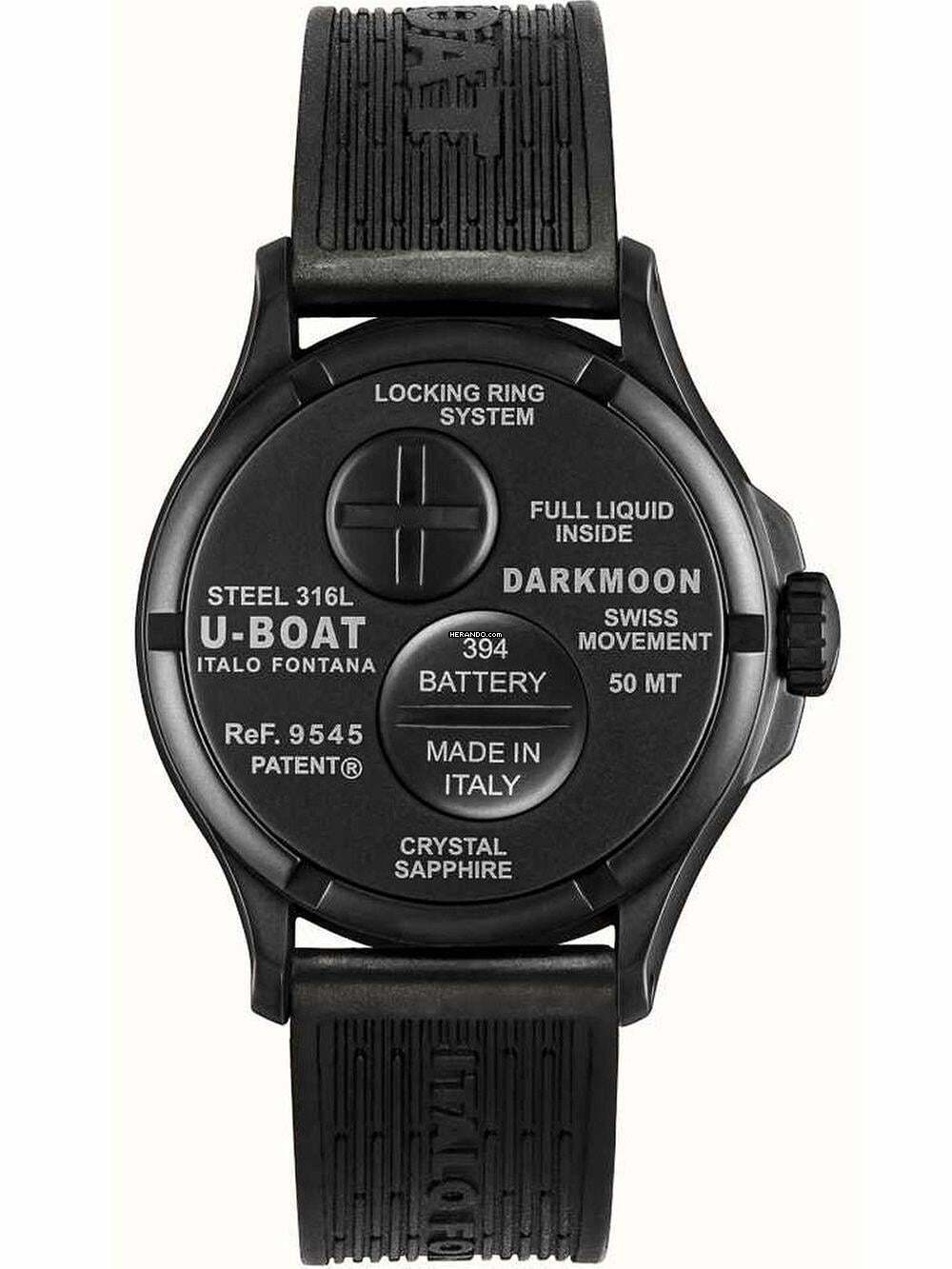  U-Boat 9545 Darkmoon Black PVD Herrenuhr 40mm 5ATM 