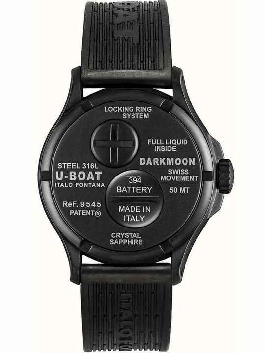 U-Boat 9545 Darkmoon Black PVD Herrenuhr 40mm 5ATM 