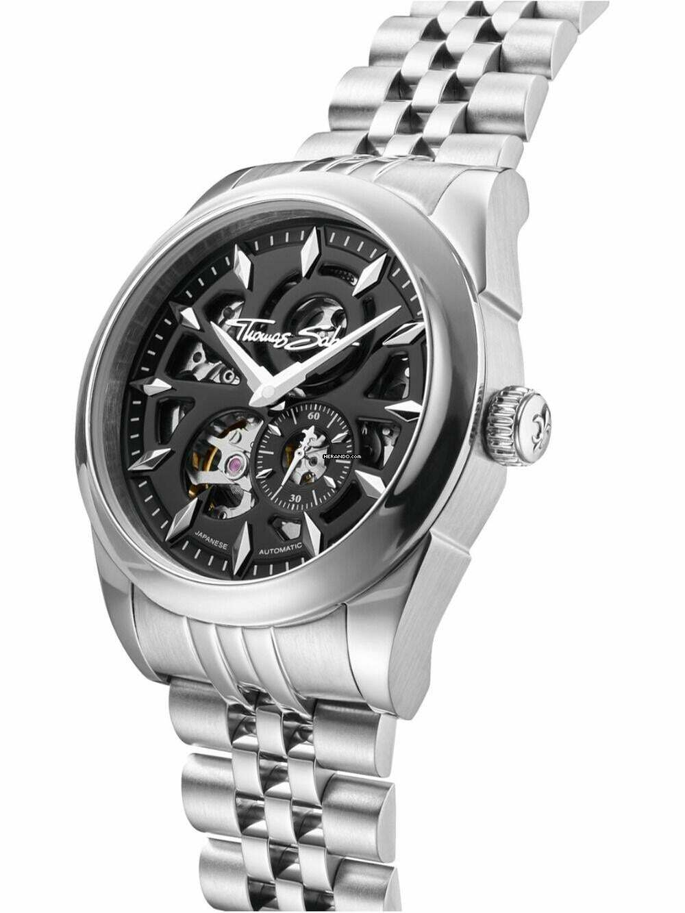 THOMAS SABO WA0409-201-203 Herrenuhr Automatik Schwarz 41mm 5ATM