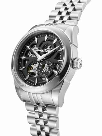  THOMAS SABO WA0409-201-203 Herrenuhr Automatik Schwarz 41mm 5ATM 