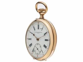 Thumbnail von Vacheron Constantin Classic Taschenuhr 1945 original Box sehr gut Vintage Taschenuhr Antik Savonette Staubdeckel 18kt Roségold 80g