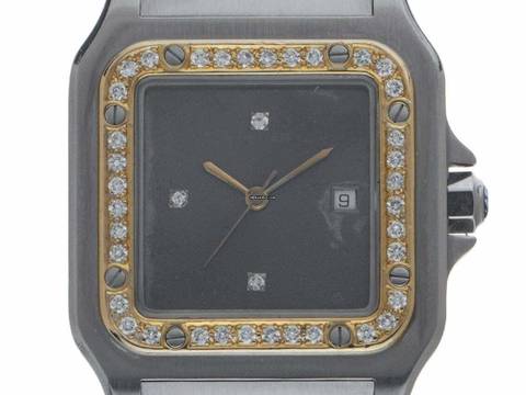  Cartier Santos GM Großes Modell Ref.2961 1987 Full Set sehr gut Vintage Santos GM großes Modell Diamanten 