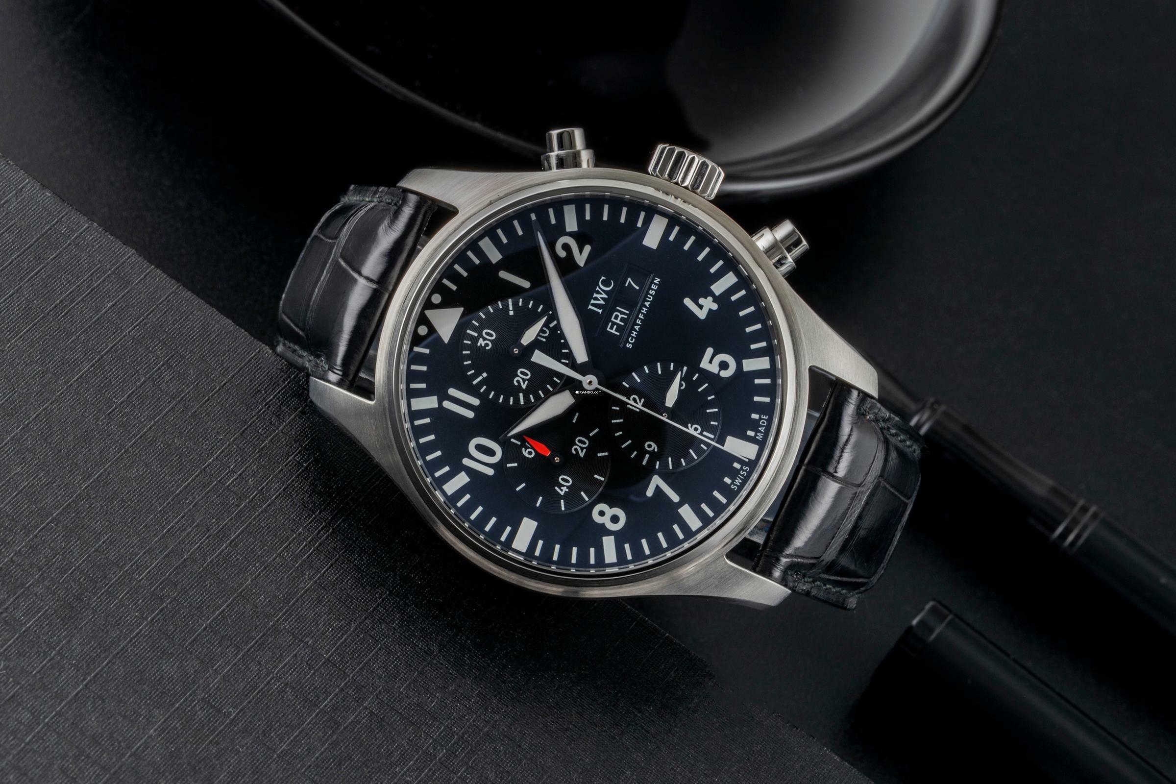 Thumbnail von IWC Fliegeruhr Chronograph Pilot´s Day-Date Chronograph Automatik Herrenuhr IW377709 B&P 2017