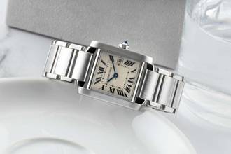 Thumbnail von Cartier Tank Française Silver Dial Medium Edelstahl Damenuhr Ref. W51011Q3