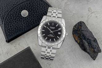 Thumbnail von Tudor Classic Date 38 Black Dial Automatik Edelstahl Herrenuhr Ref. 21010