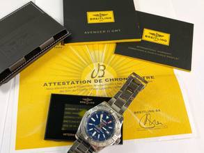 Thumbnail von Breitling Avenger II GMT a3239011 Full Set Blue Dial Box Papers a3239011