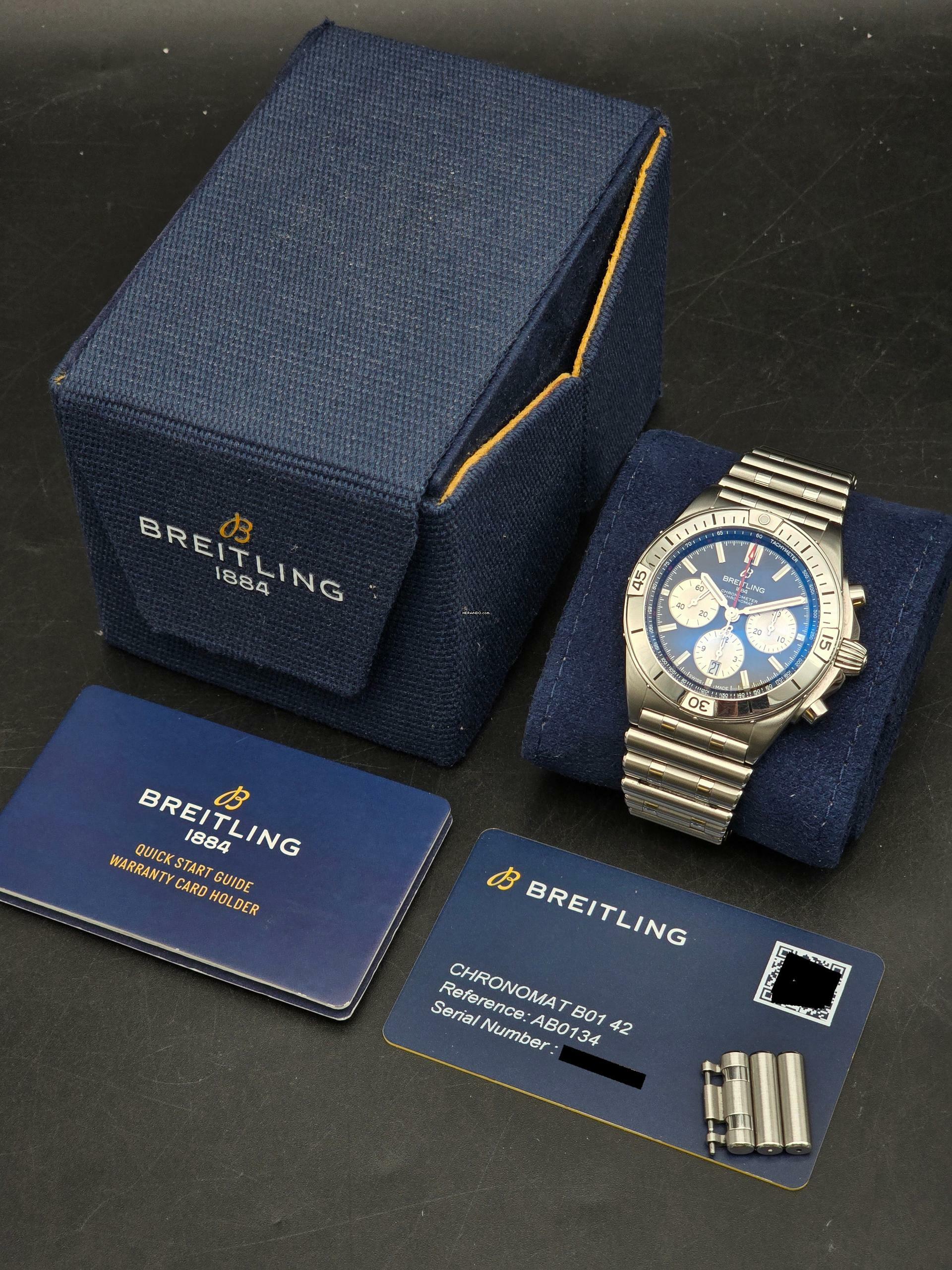 Thumbnail von Breitling Chronomat 42 B01 42mm AB0134101B1A1 Black Dial Steel Bracelet Very Good Full Set 12-2021