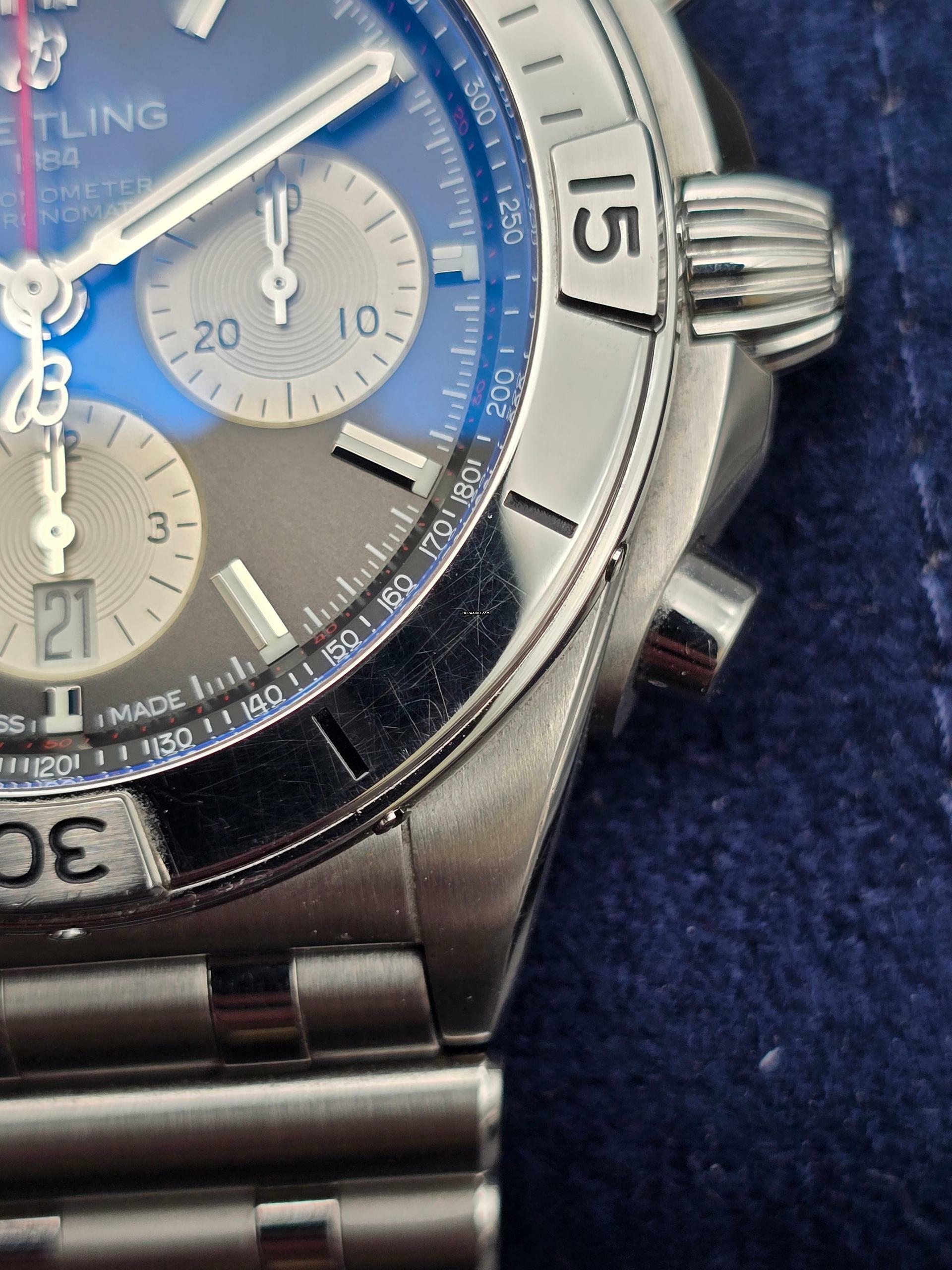 Thumbnail von Breitling Chronomat 42 B01 42mm AB0134101B1A1 Black Dial Steel Bracelet Very Good Full Set 12-2021