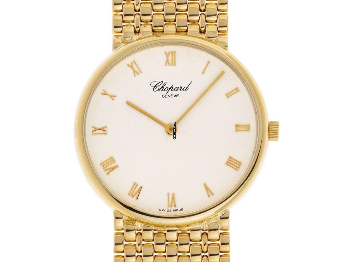 Chopard 18 K. Gold Vintage Watch Flat Mens Watch Classic with original box Top condition