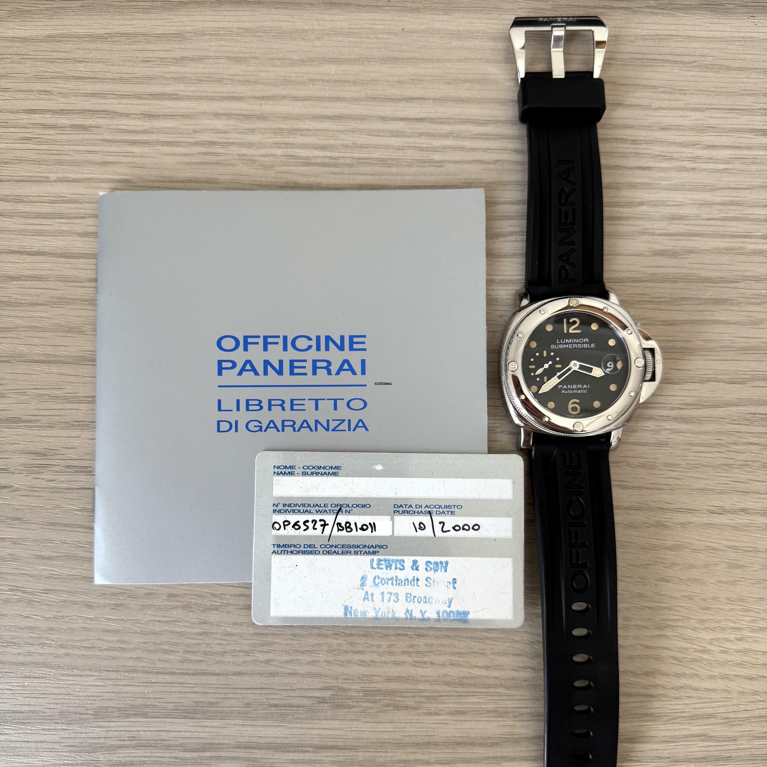 Thumbnail von Panerai Luminor Submersible PAM00024 Tritium dial Full Set 2000