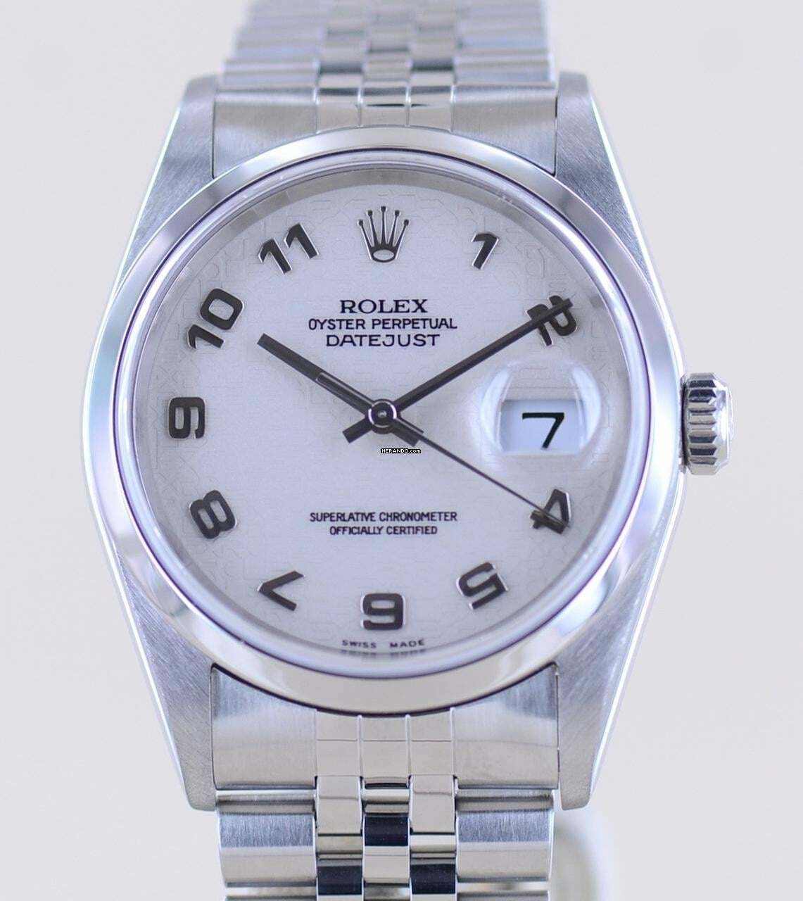  Rolex Datejust 36 16200 Saphirglas Computer dial Jubiléband rar Automatik B+P 