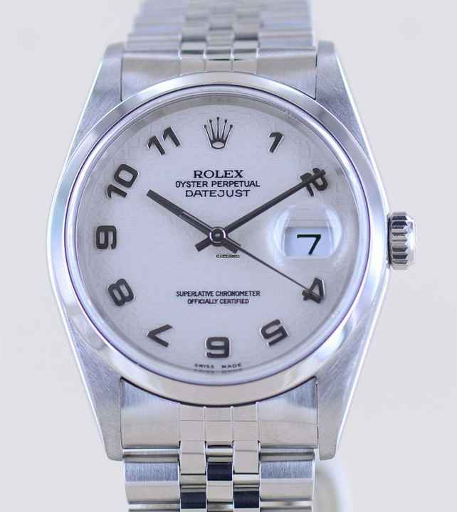  Rolex Datejust 36 16200 Saphirglas Computer dial Jubiléband rar Automatik B+P 
