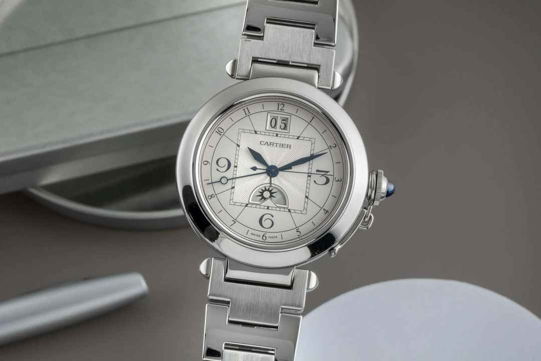  Cartier Pasha XL Automatik Night & Day Edelstahl Herrenuhr Ref. W31093M7 