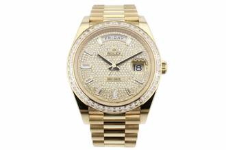 Thumbnail von Rolex Day-Date 40 Factory Pave Dial With Baguette Indices - Factory Baguette Diamond Bezel - 228398TBR 2023