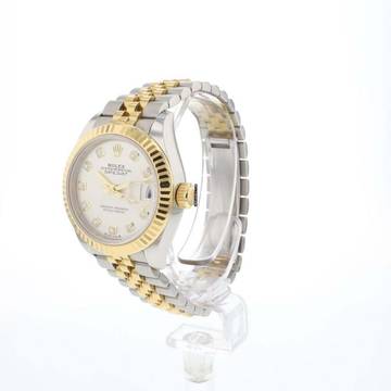  Rolex Lady-Datejust 28 Steel/Gold Jubilee Silver Diamond Dial 