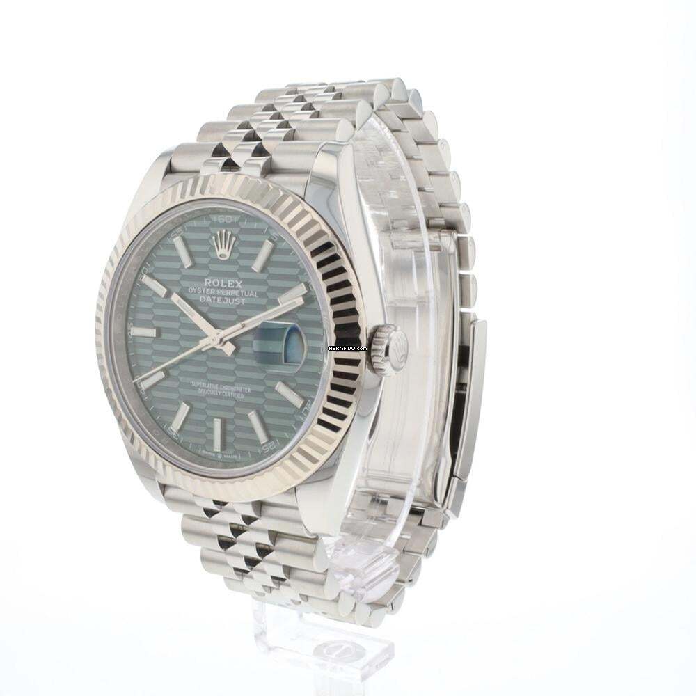  Rolex Datejust 41 Jubilee Mint Green Motif Dial 