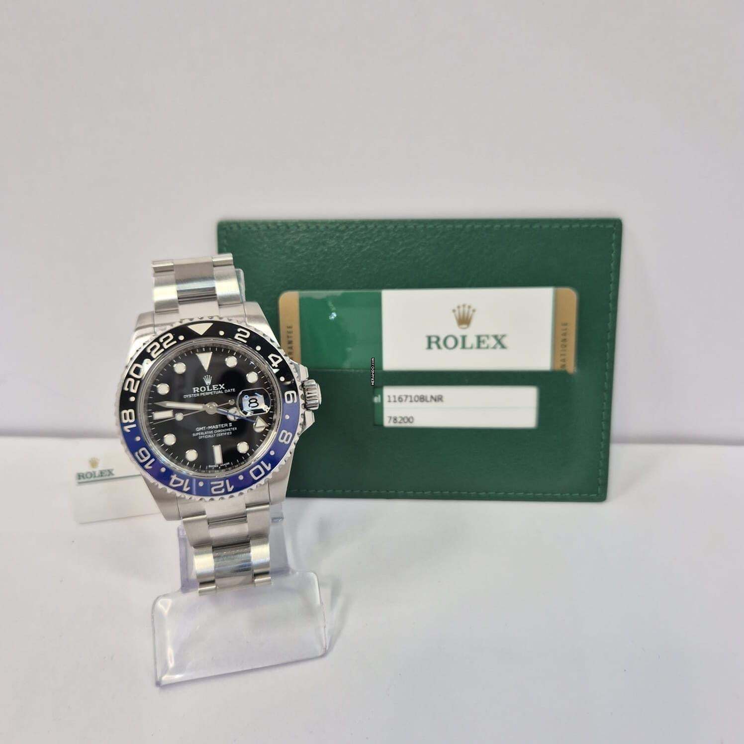 Rolex GMT-Master II Batman Oyster 40mm Automático Completo