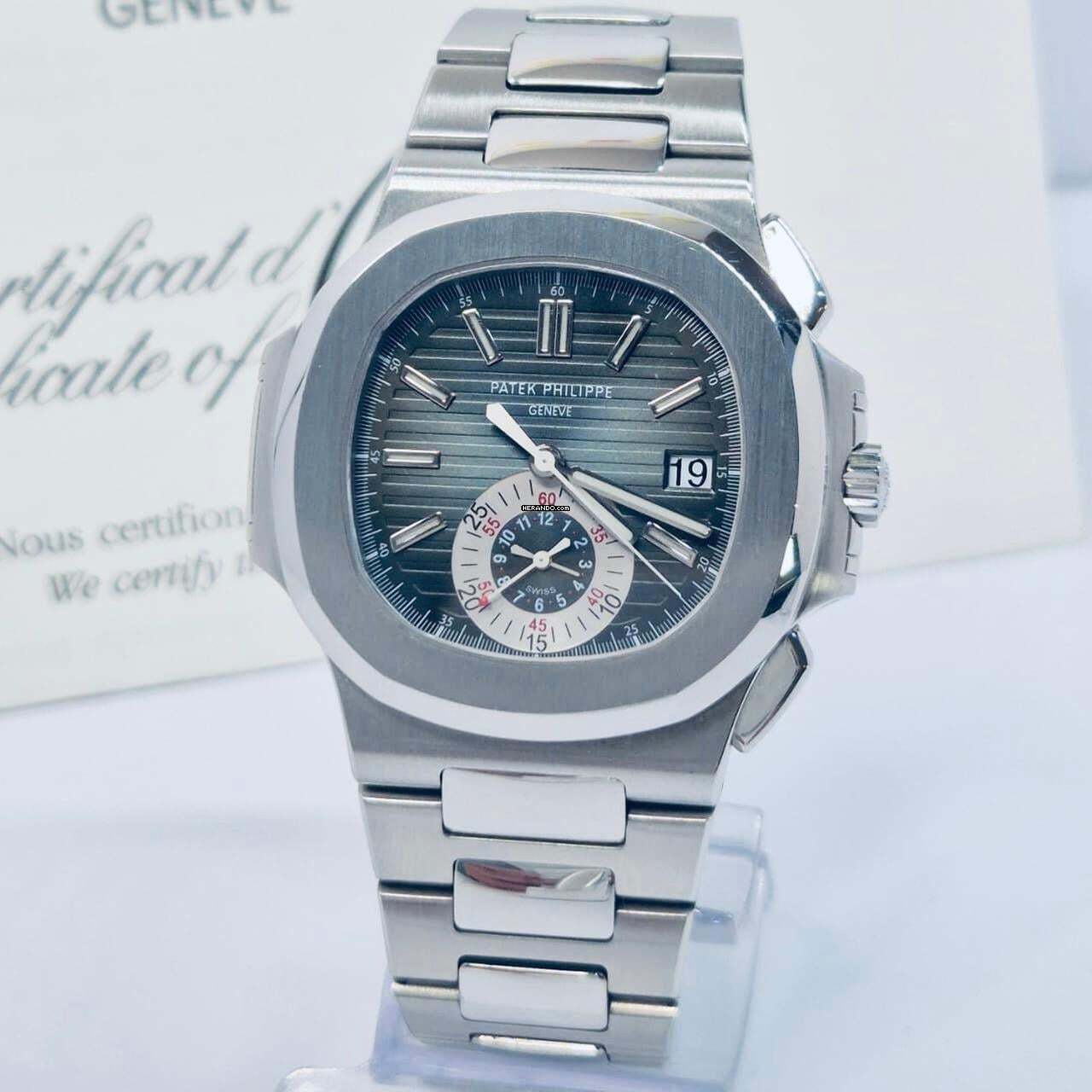 Thumbnail von Patek Philippe Nautilus Flyback Chronograph Blue Dial 40.5mm Automático Completo