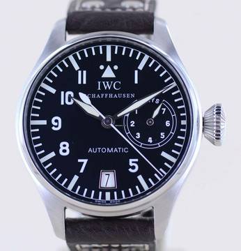  IWC Große Fliegeruhr Big Pilot's Stahl Black 46mm 7-Tage Werk Automatik Fliegeruhr Pellaton 