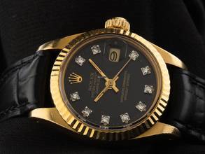 Thumbnail von Rolex Lady-Datejust Ref.6917 1982 Box&Beschreibung sehr gut Vintage Datejust Lady 18kt Gelbgold Diamanten