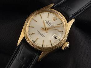 Thumbnail von Rolex Lady-Datejust Ref.6527 1967 Box&Beschreibung sehr gut Vintage Datejust Lady Rindengravur open 6/9 18kt Gelbgold