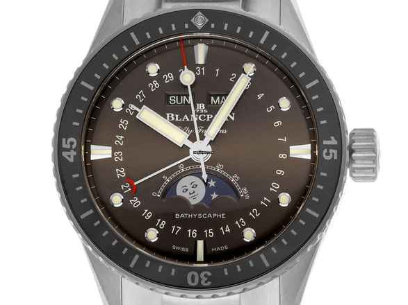  Blancpain Fifty Fathoms Bathyscaphe Ref.5054 1110 71S Full Set Ungetragen Fifty Fathoms Bathyscaphe Quantième Complet Phases de Lune 