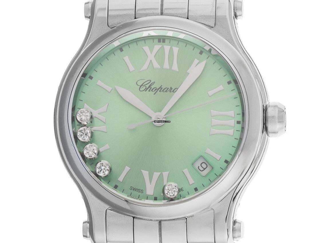  Chopard Happy Sport Diamanten Ref.278582-3011 2025 Full Set Ungetragen Happy Sport Diamanten Green Dial 