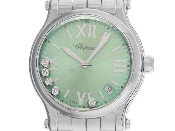  Chopard Happy Sport Diamanten Ref.278582-3011 2025 Full Set Ungetragen Happy Sport Diamanten Green Dial 