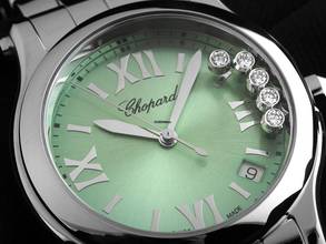 Thumbnail von Chopard Happy Sport Diamanten Ref.278582-3011 2025 Full Set Ungetragen Happy Sport Diamanten Green Dial
