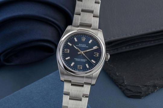  Rolex Air King 34 Blue Dial Oyster Edelstahl Automatik Ref. 114200 