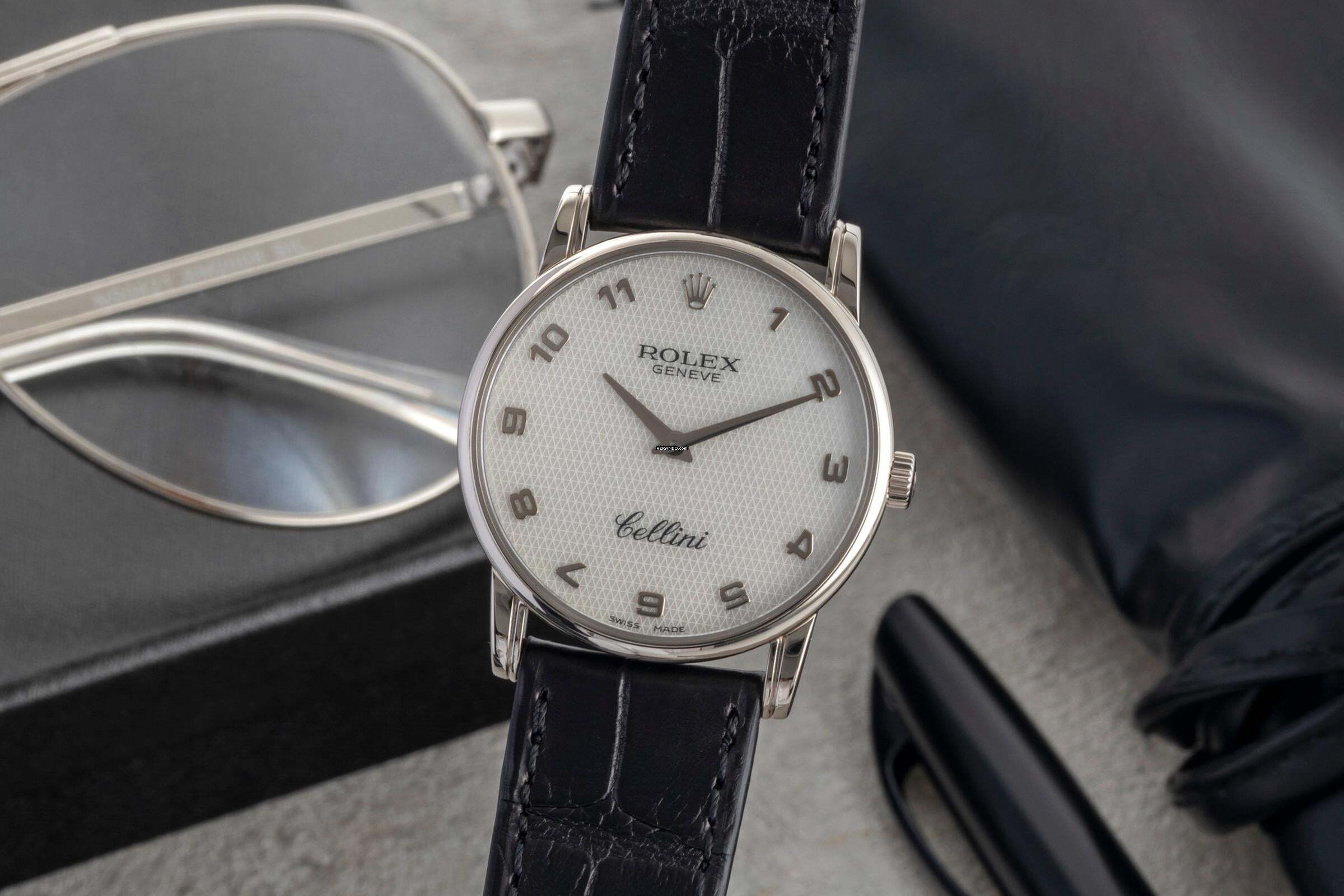  Rolex Cellini 18k (0,750) Weissgold Handaufzug Herrenuhr Ref. 5116 Klassiker 