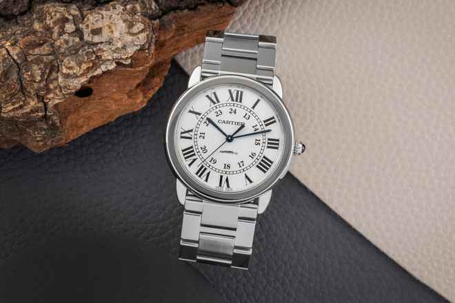  Cartier Ronde de Cartier Solo De Cartier Automatik Datum Stahl Herrenuhr Ref. WSRN0012 