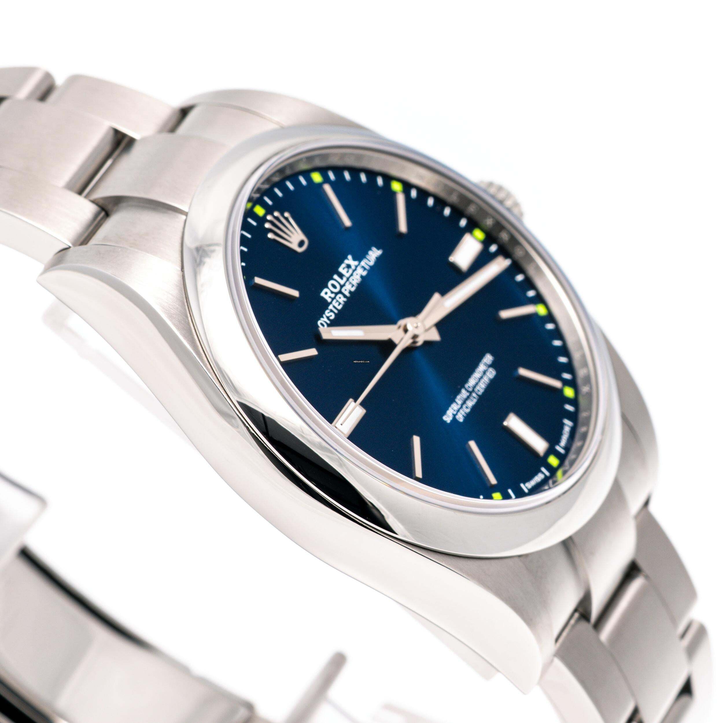 Thumbnail von Rolex Oyster Perpetual 39 Blue – 114300 – like NEW – 12/2018 Full Set Lc100