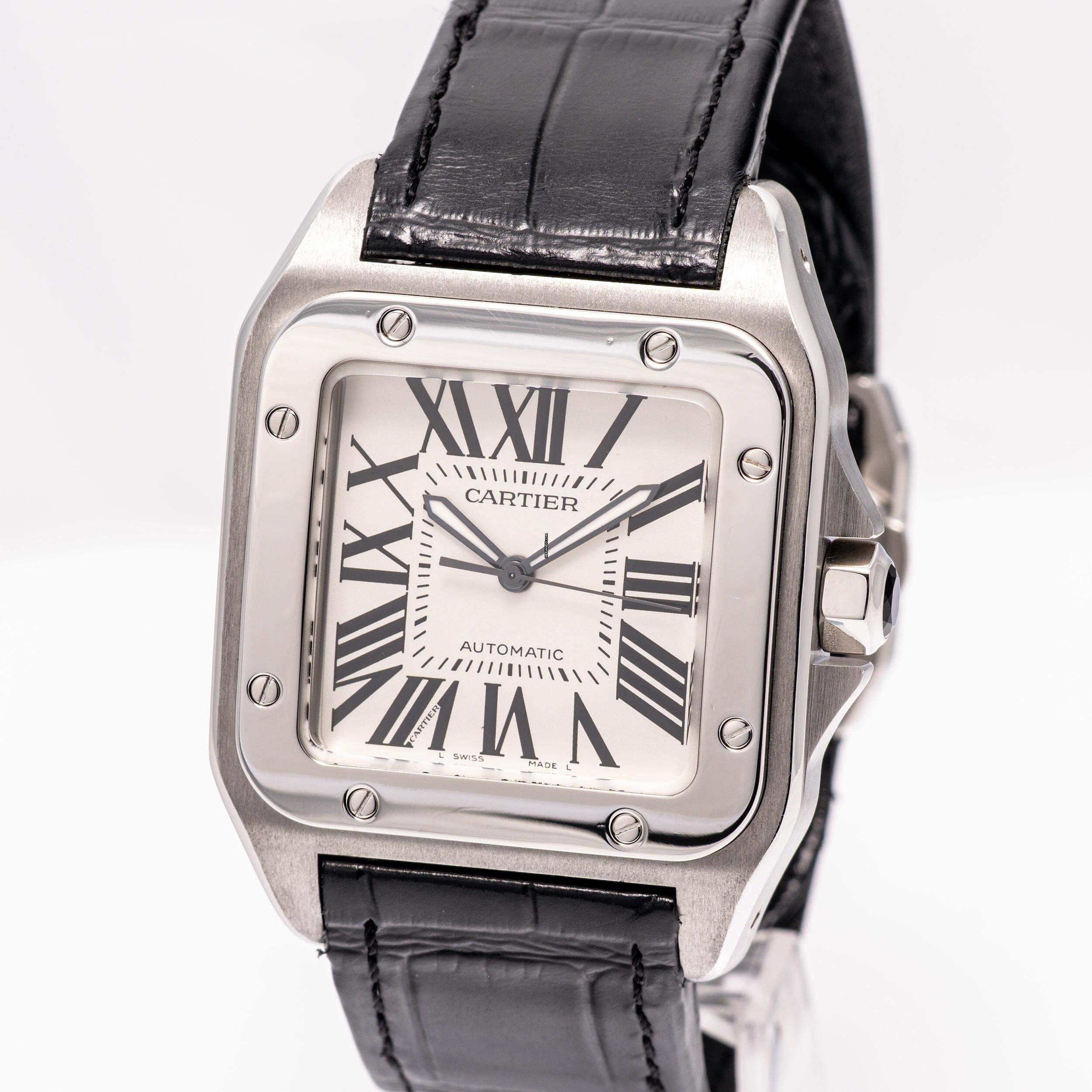  Cartier Santos 100 XL White – 2656 – Good Condition – 2008 Full Set 
