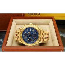 Thumbnail von Breitling Crosswind Chronograph 18k.Gold Ref.K13355 Full Set Blue Dial