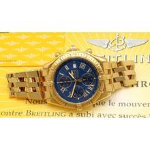 Thumbnail von Breitling Crosswind Chronograph 18k.Gold Ref.K13355 Full Set Blue Dial