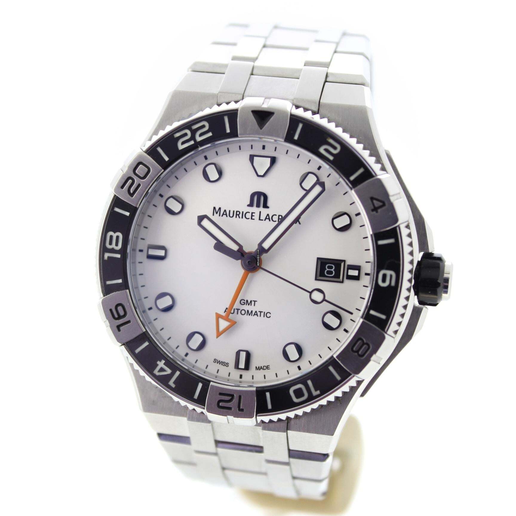  Maurice Lacroix AIKON Gmt 43mm White Dial Strap Maurice Lacroix Aikon Full Set 