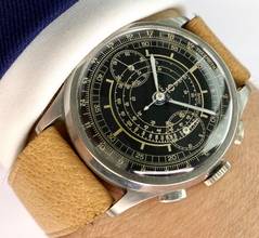 Thumbnail von Omega Classic Serviced Vintage 33.3 Chronograph Black Restord Sector Dial 38mm